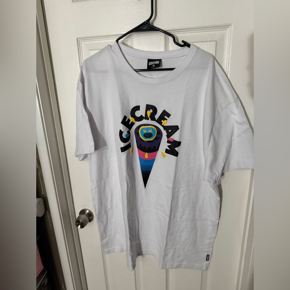 White Ice Cream Billionare Boys Club Cone tee size 3X-Large Small Stain